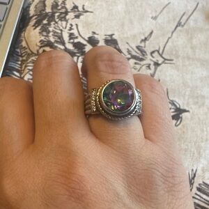 Silver Ring with Multicolor Stone